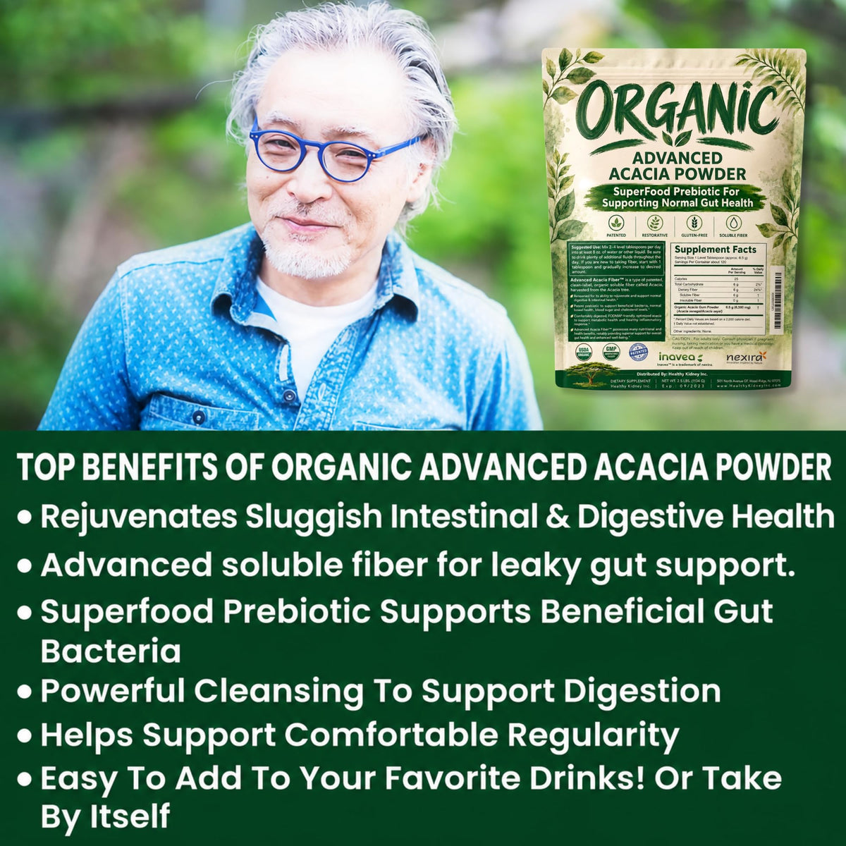 Kidney Restore Advanced Acacia Fiber Powder Soluble Fiber Leaky Gut