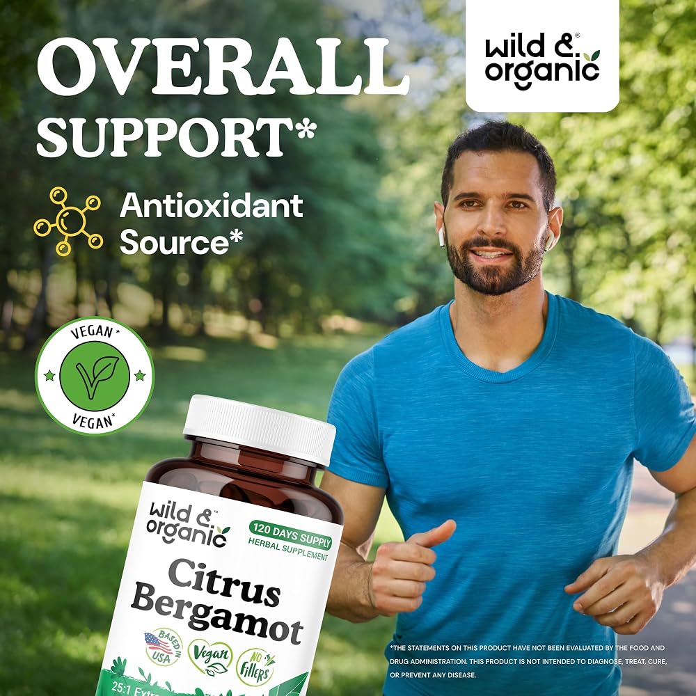 Wild & Organic Citrus Bergamot Capsules Antioxidant Support - 120 Count - image 2