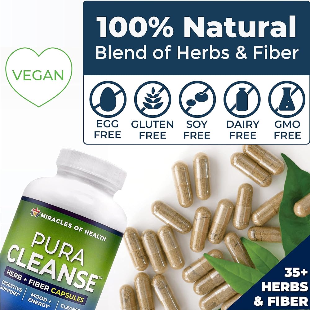 Miracles of Health Pura Cleanse Fiber Capsules - 180 Count - image 4