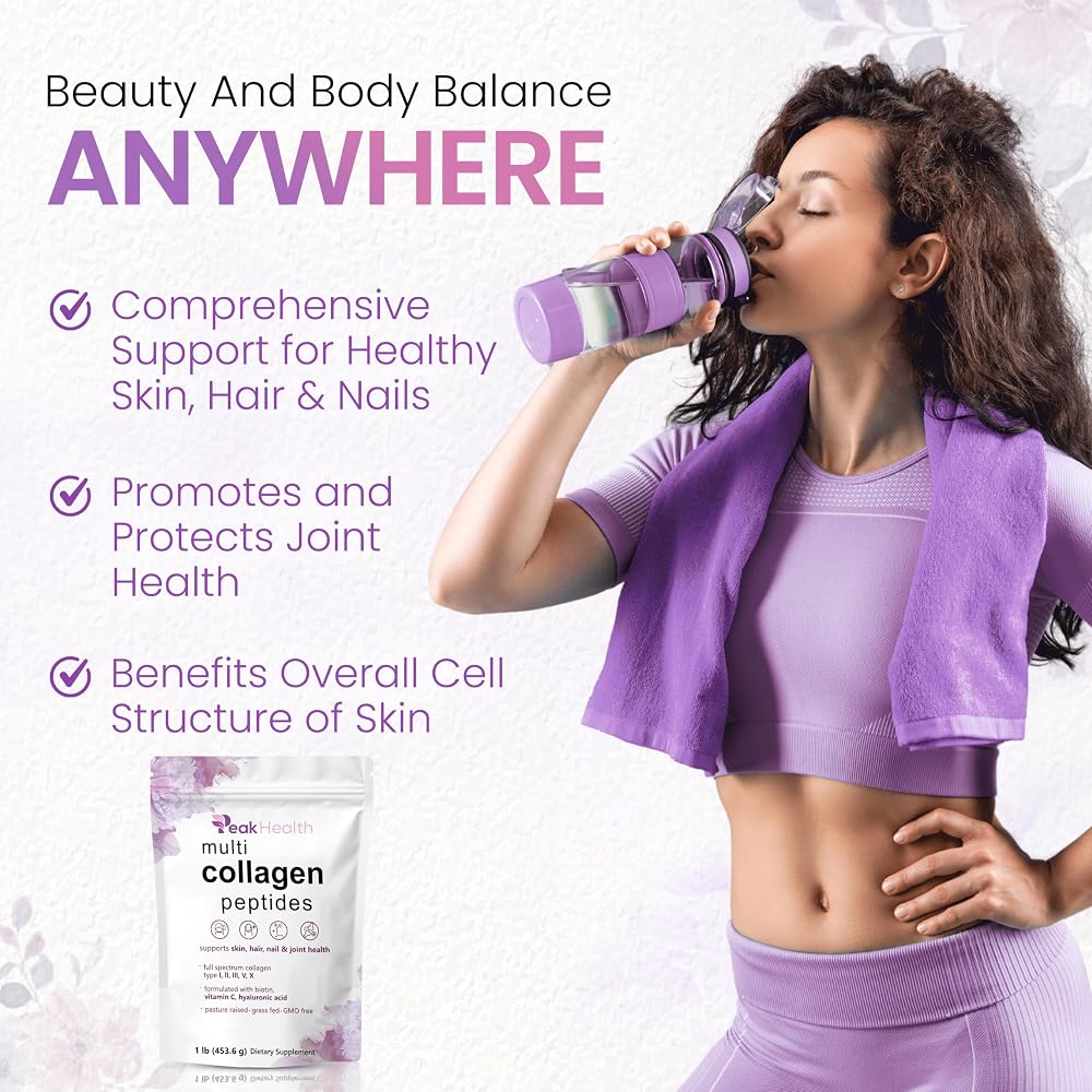 Peakhealth Multi Collagen Peptides Powder - 41 Servings - image 6