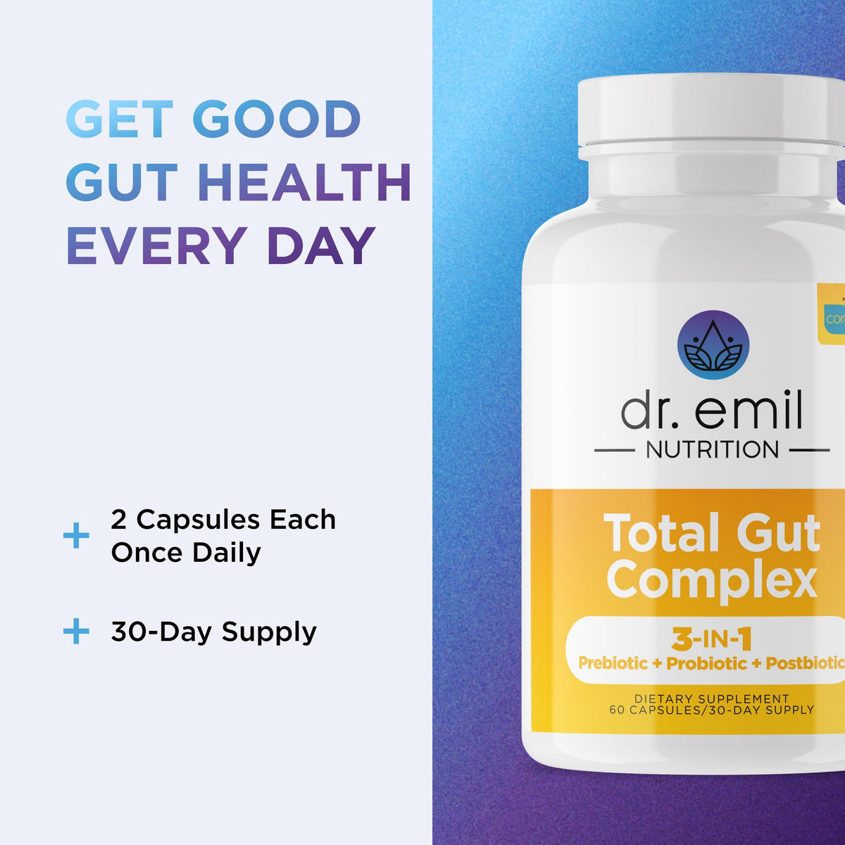 Dr. Emil Prebiotic, Probiotic & Postbiotic Complex, 60 Capsules