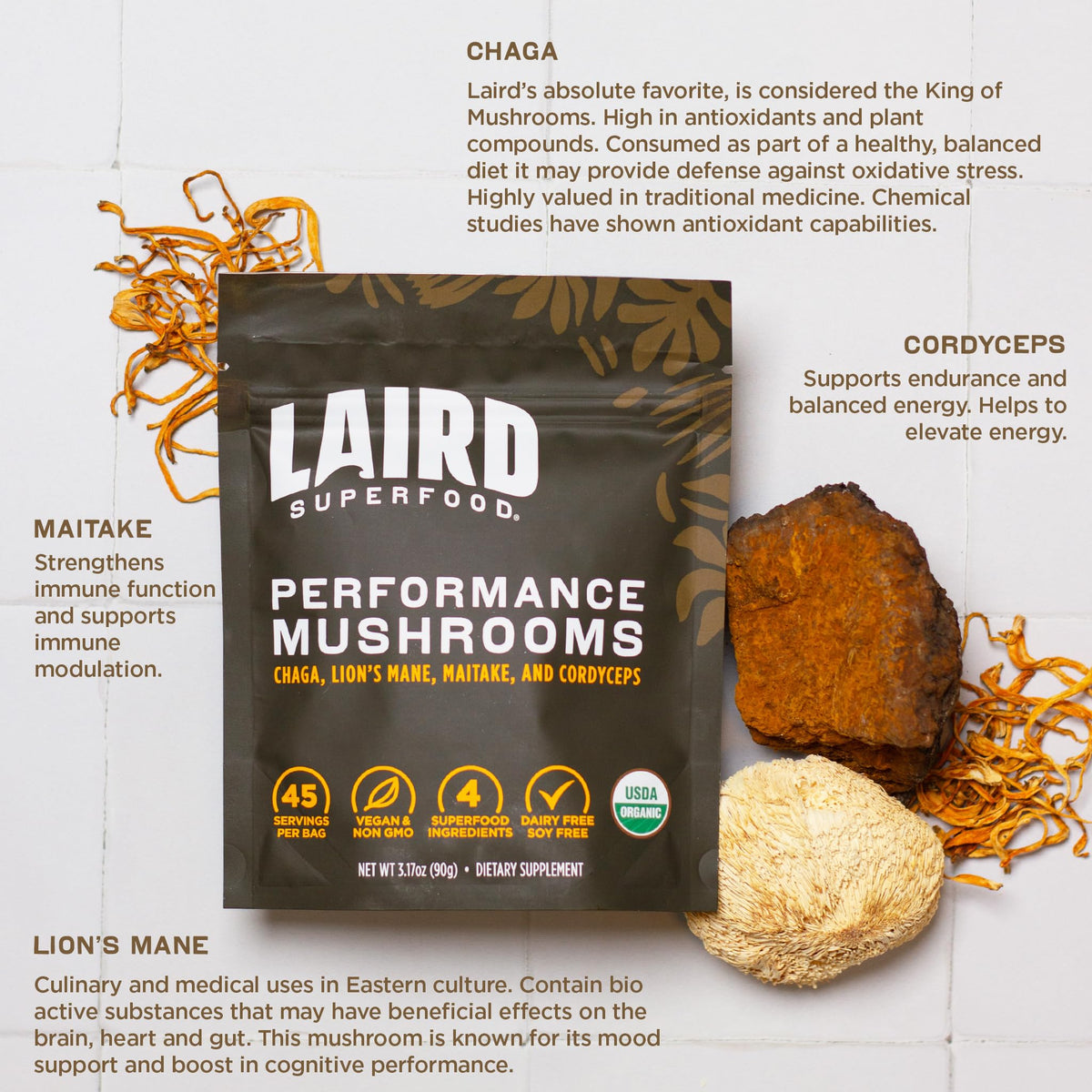 Laird Superfood Organic Performance Mushroom Blend - 3.17 oz - image 4