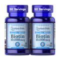 Puritan's Pride Biotin 10,000mcg for Hair, Skin & Nails - 100 Softgels