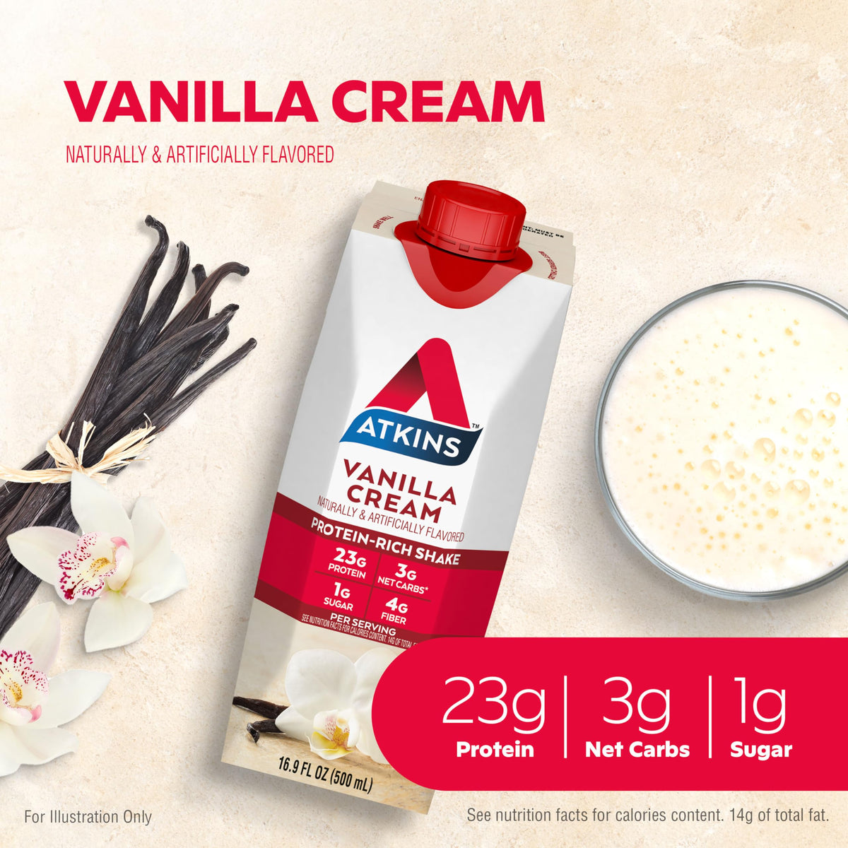 Atkins Vanilla Cream Meal Size Protein Shake - 12 Pack - image 4
