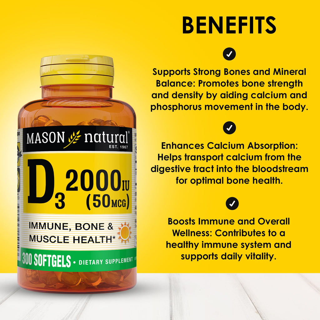 MASON NATURAL Vitamin D3, Bone & Muscle Support