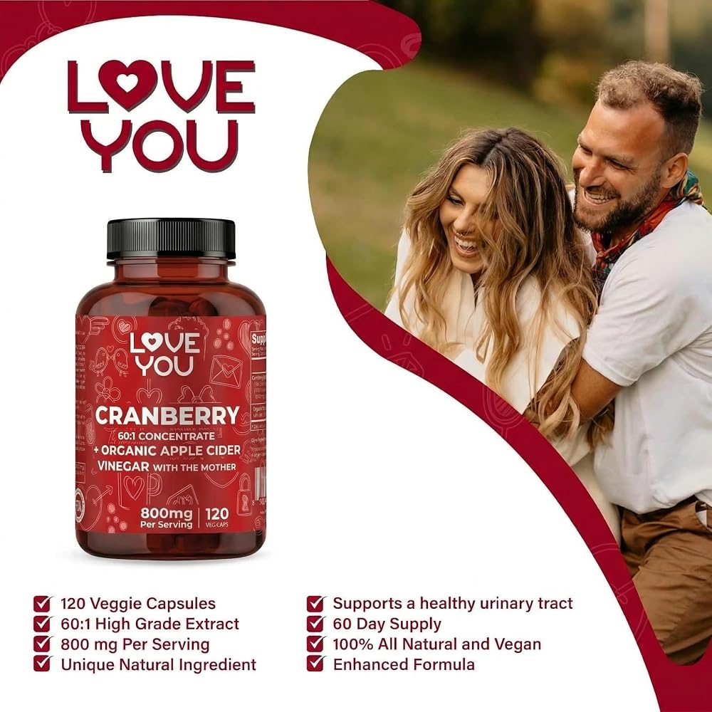Love You Cranberry 60:1 Extract + Apple Cider Vinegar - 120 Vegan Capsules - image 3