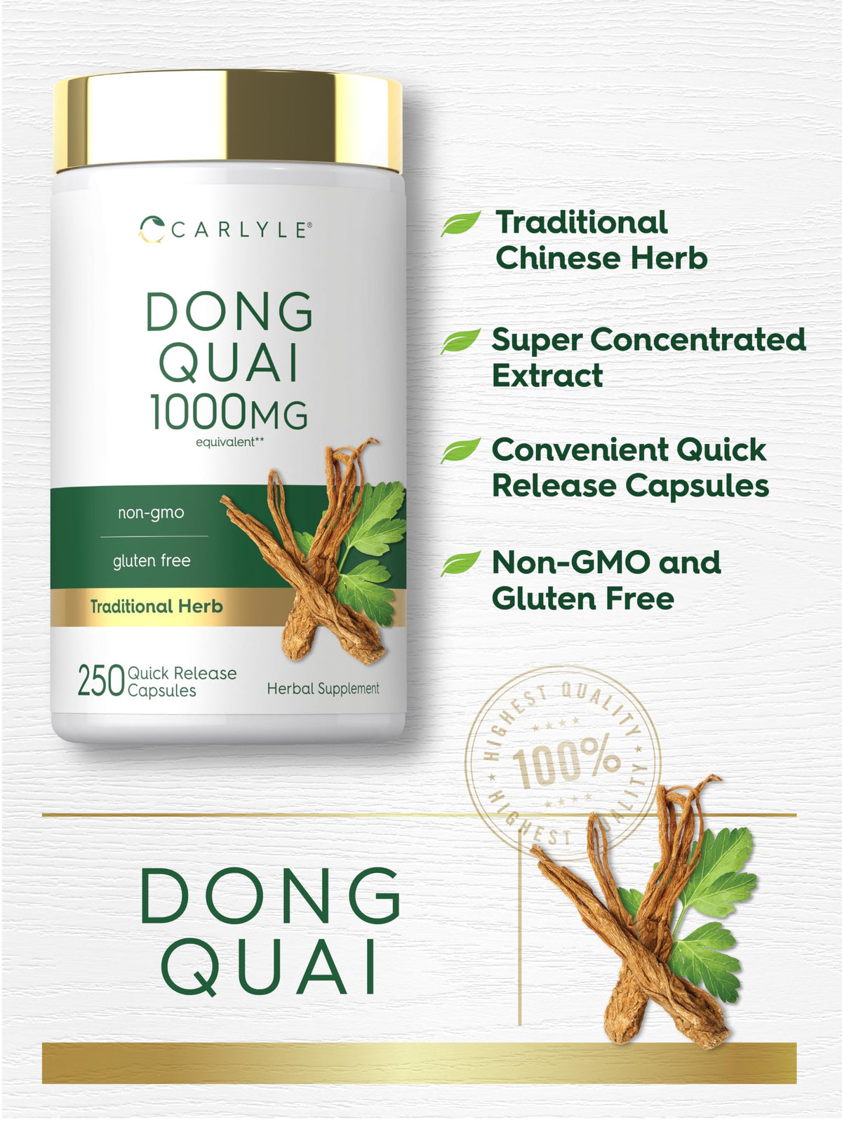 Carlyle Dong Quai Capsules - 250 Count - image 4
