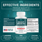 BTQ BIOTEQUE LAB Height Growth Maximizer Calcium Vitamin D3 Zinc - 60 Capsules - image 2