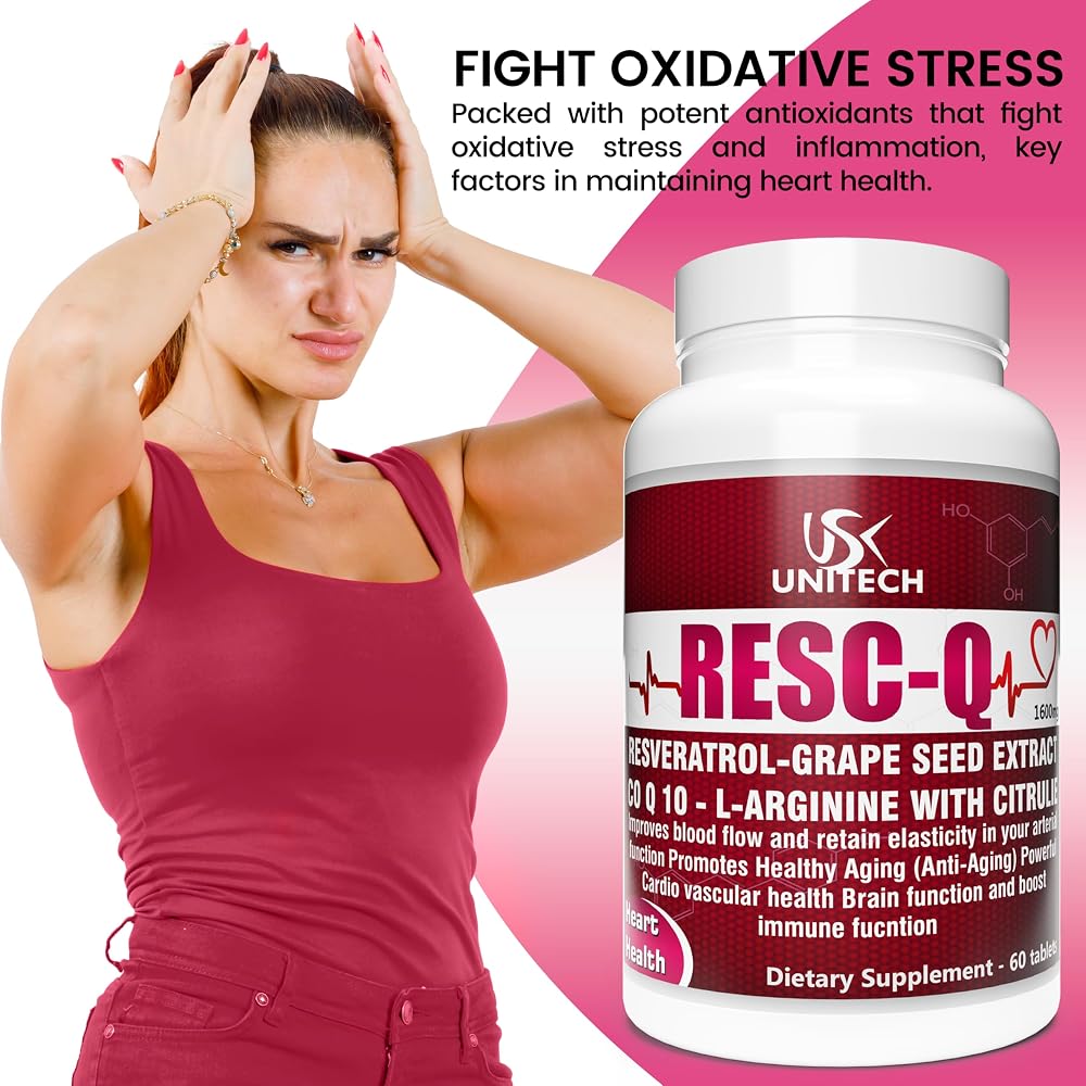 USK RESC-Q Resveratrol & L-Arginine Antioxidant - 60 Tablets - image 4