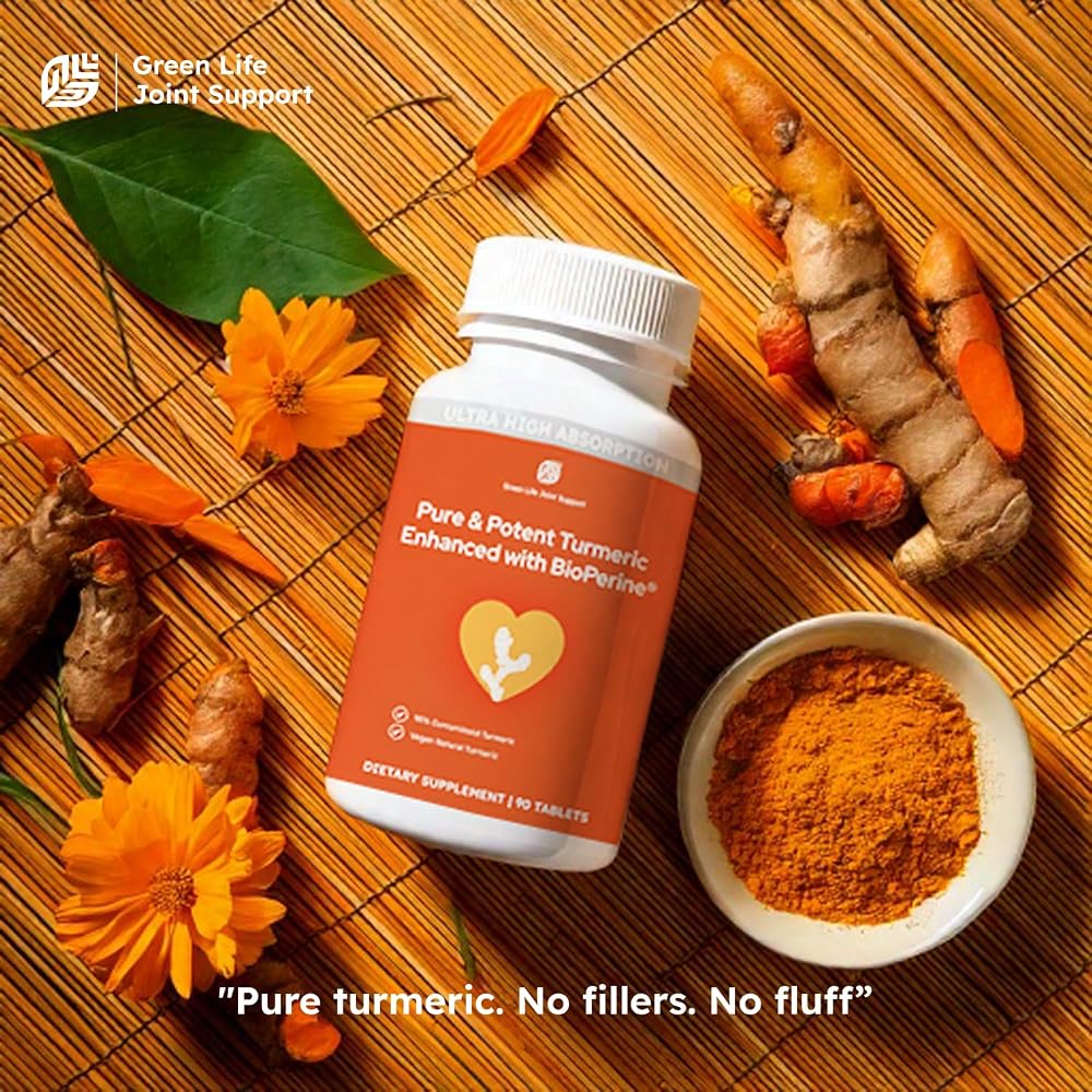 Green Life Org Organic Turmeric Curcumin C3 Joint Support - 60 Tablets - image 3