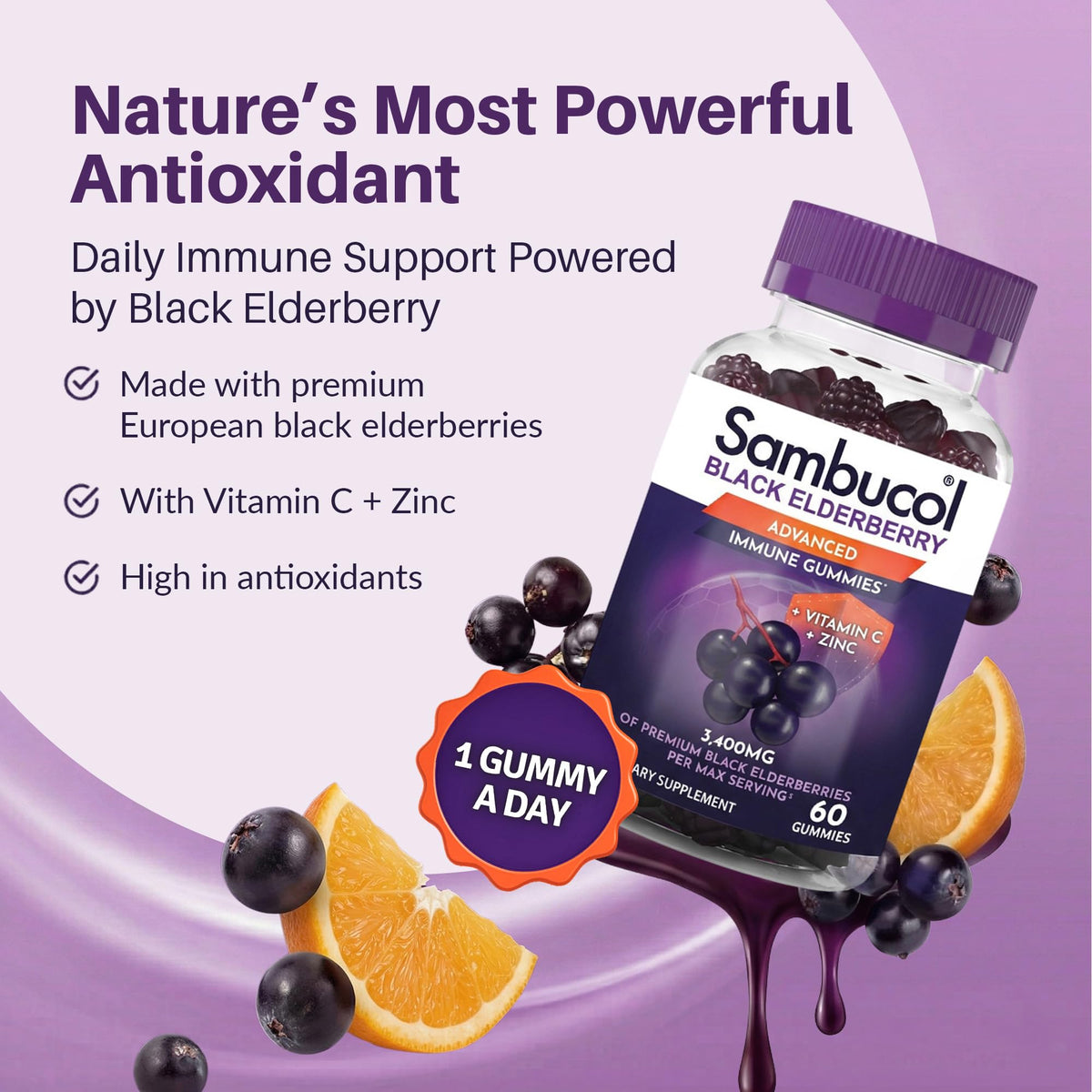 Sambucol Elderberry Gummies Immune Support - 60 Count - image 3