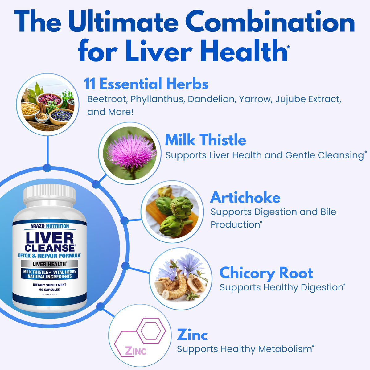 Arazo Nutrition Liver Cleanse Detox & Repair Formula - image 3