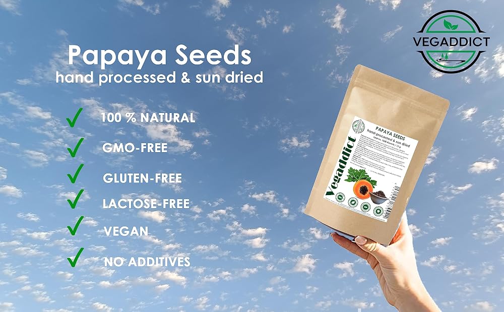 Vegaddict 100% Natural Sun Dried Papaya Seeds - Approx 1000 Seeds - image 2