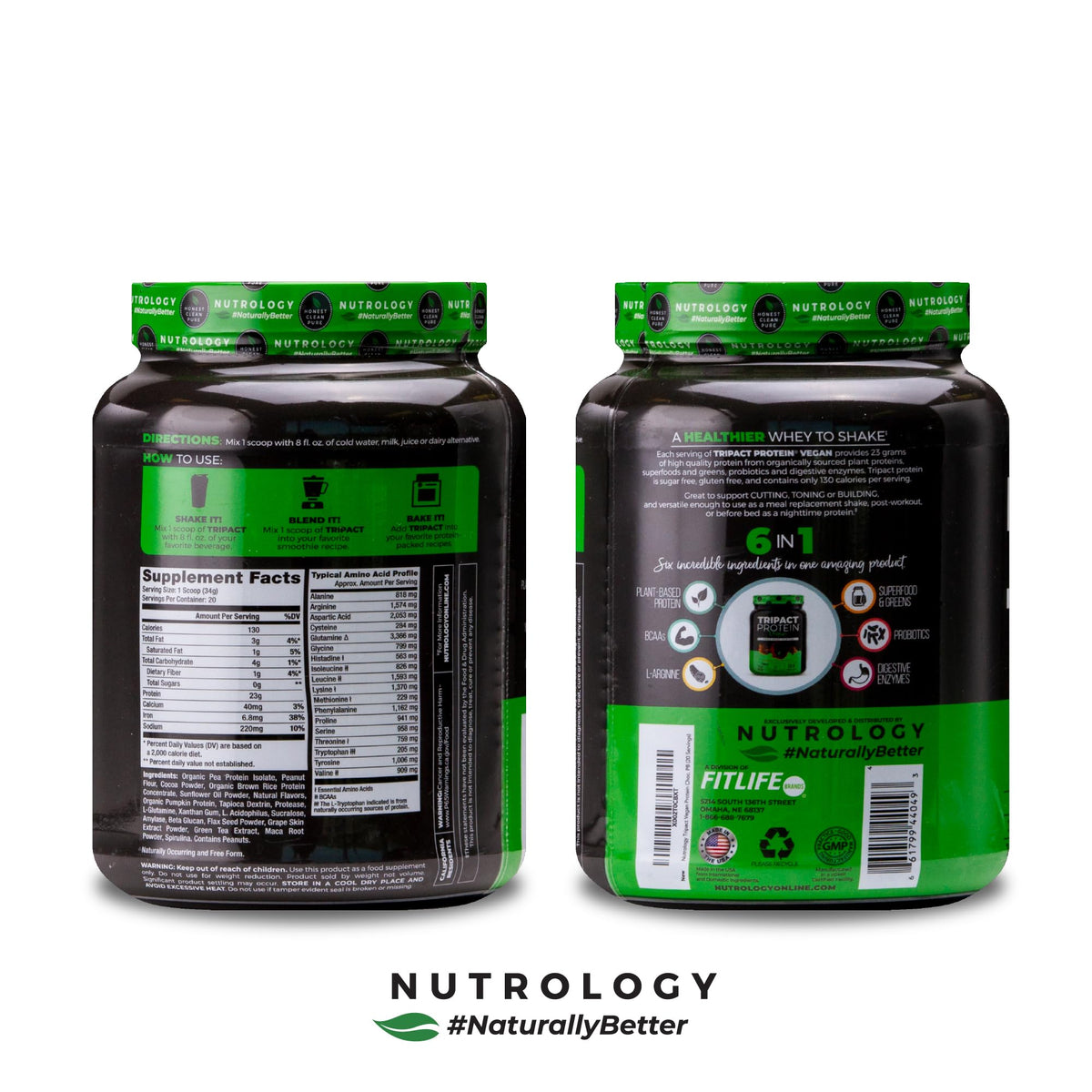 Nutrology TRIPACT Vegan Protein Powder - Organic Pea