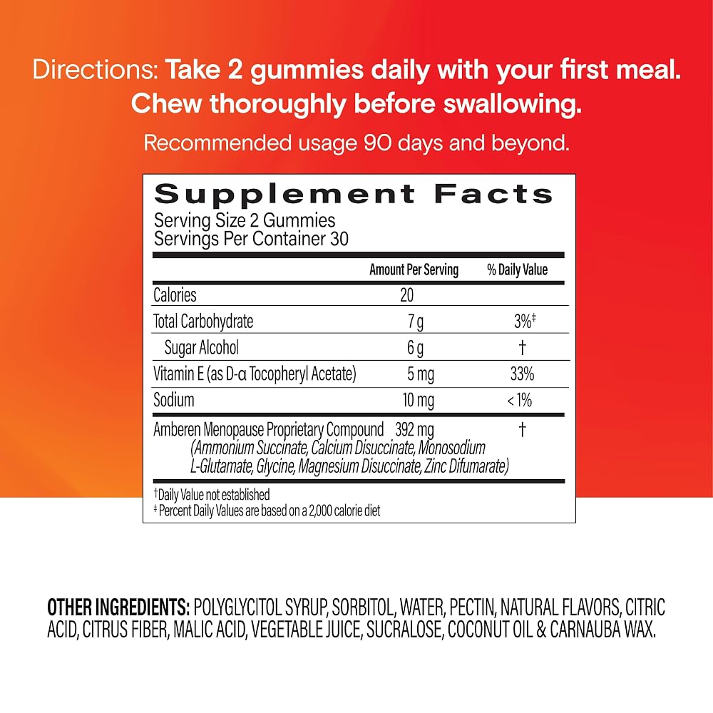 Amberen Menopause Supplement Gummies Multi-Symptom Relief - 30 Day - image 5
