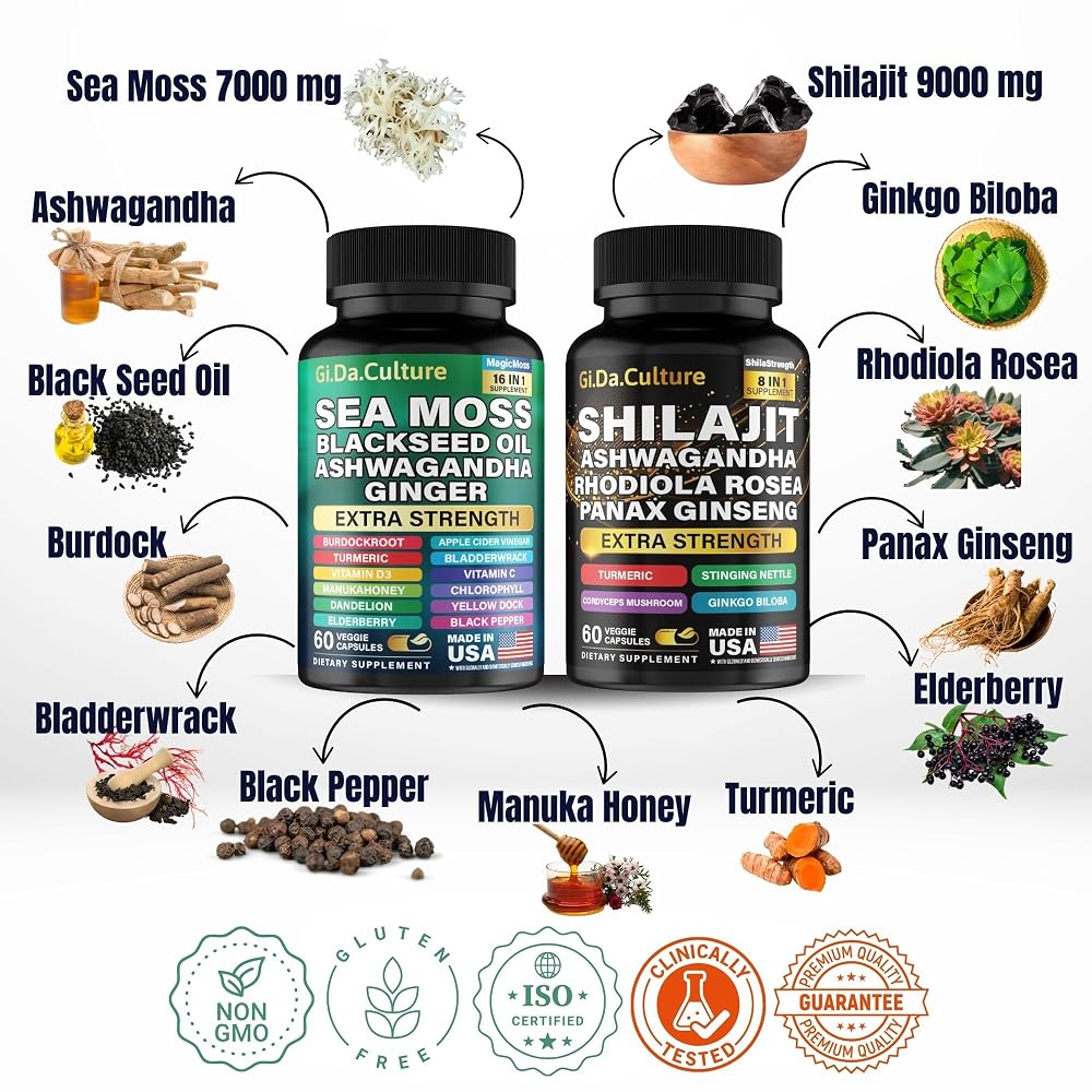 Gi.Da.Culture Shilajit and Sea Moss Combo - Sea Moss and Shilajit