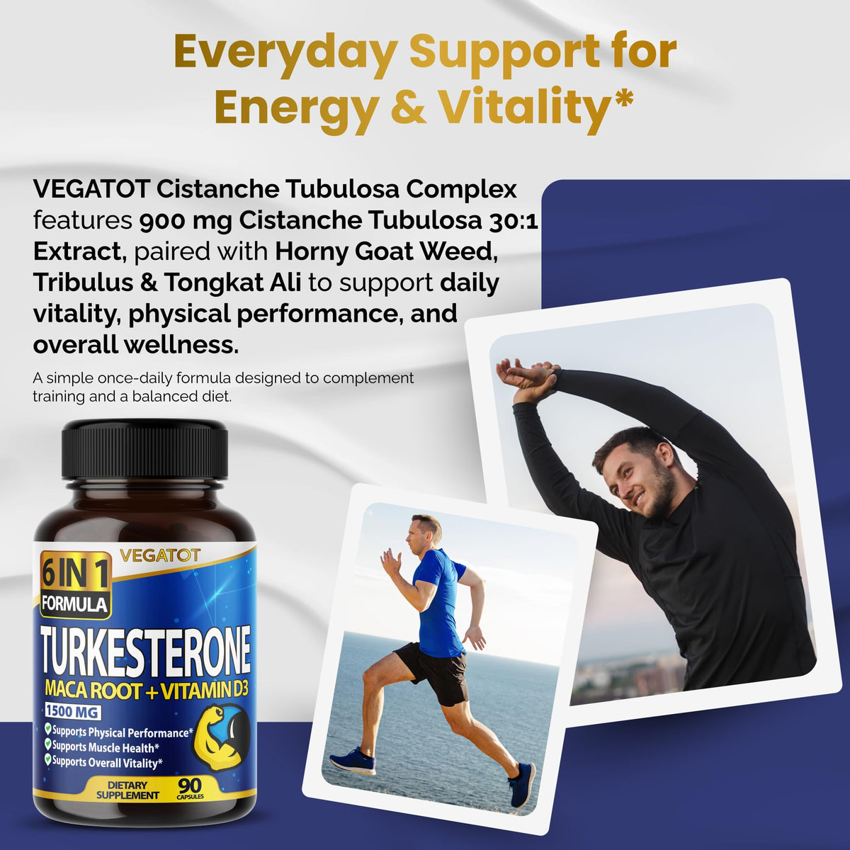 VEGATOT Turkesterone 1470 mg Performance Support - 90 Capsules - image 3
