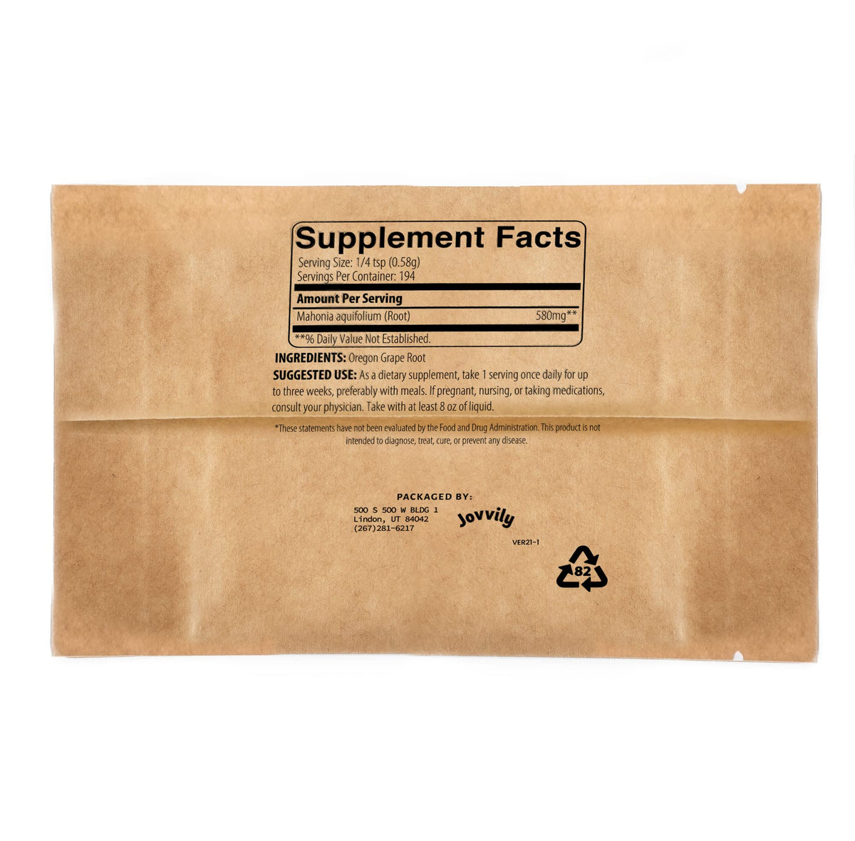 Jovvily Oregon Grape Root Powder - 8 oz - Single Ingredient