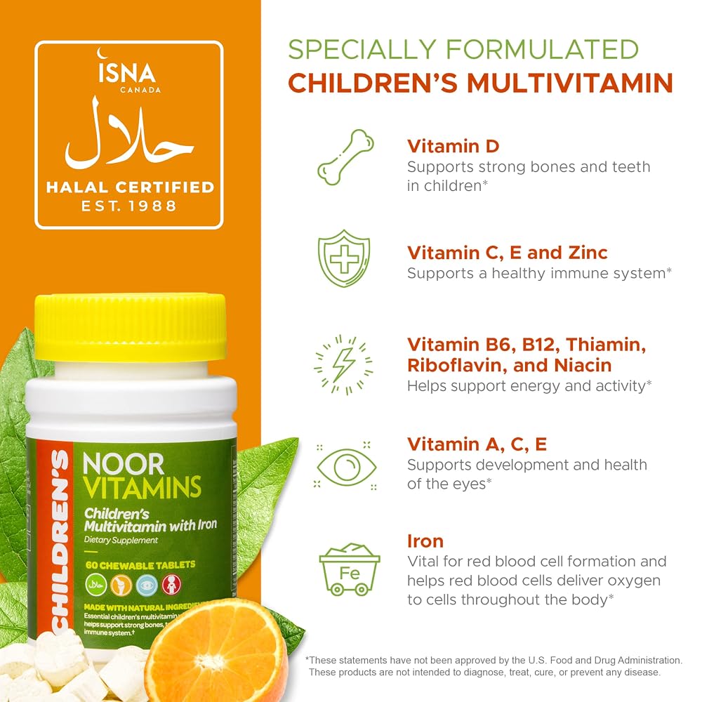 Noor Vitamins Halal Kids Multivitamin Chewable - 60 Count - image 3