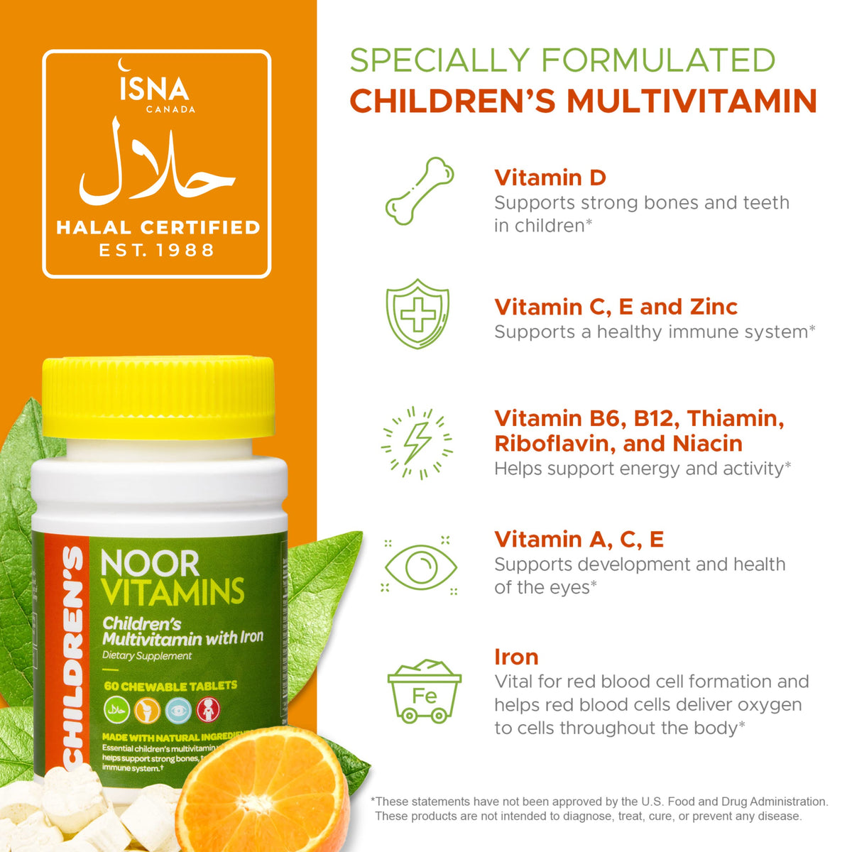 Noor Vitamins Halal Kids Multivitamin Chewable - 60 Count - image 3