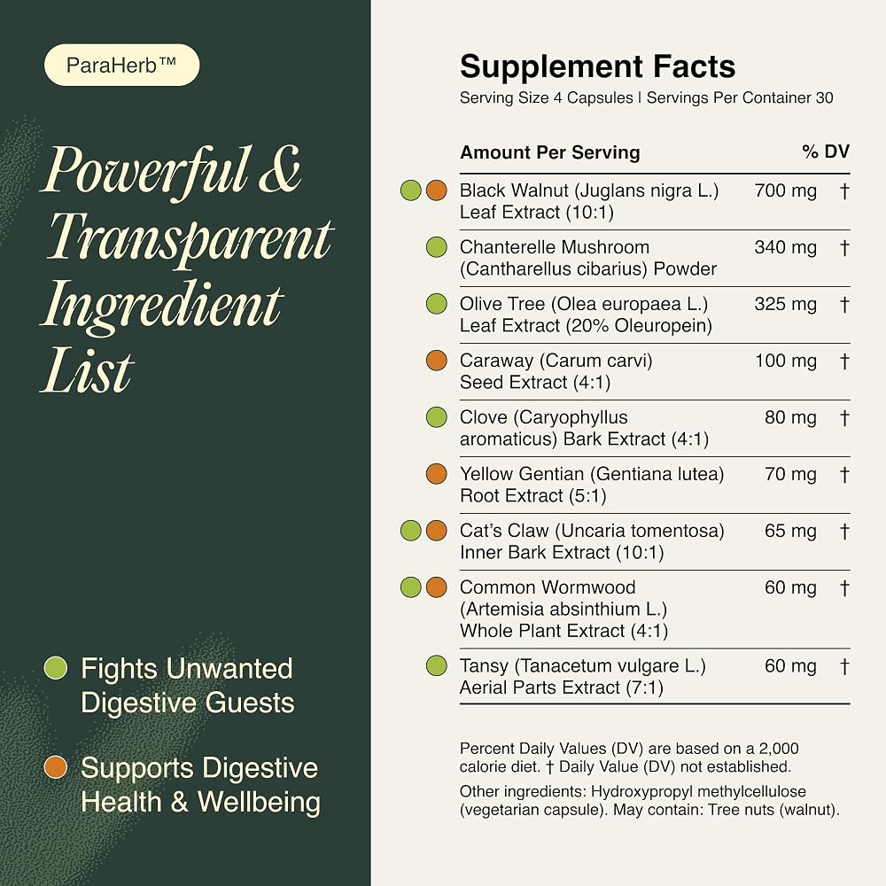 Ecosh ParaHerb™ Natural Intestinal Cleanse for Adults - Complete Gut