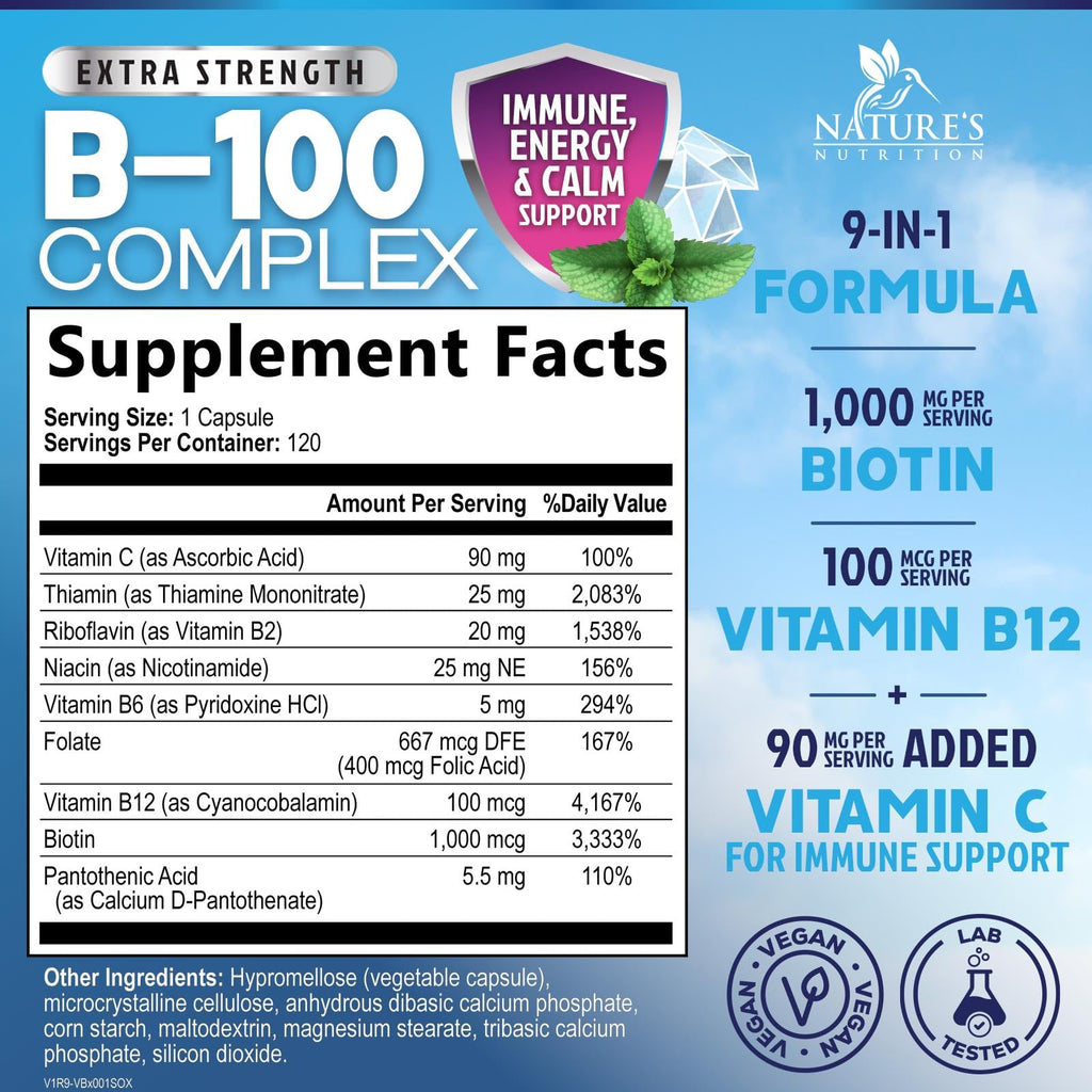 Nature's Nutrition B Complex Vitamins Capsules - Super Complete
