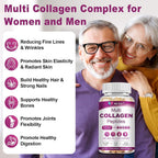 MENXI Multi Collagen Peptides Softgel for Women & Men - Type I II III