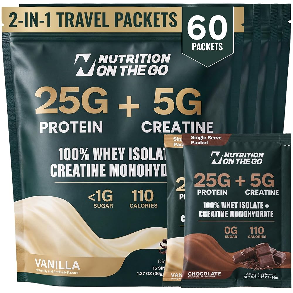 Nutrition On The Go 2-in-1 Whey Protein Isolate + Creatine Travel