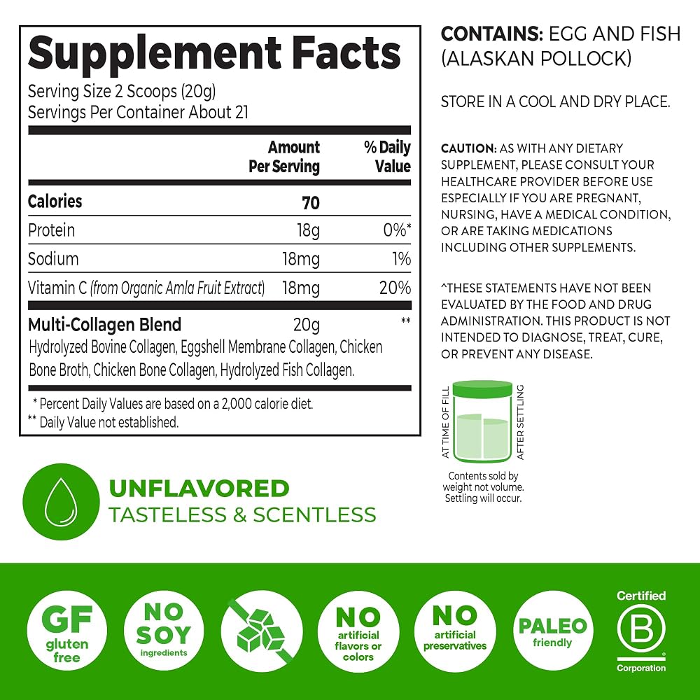 Orgain Multi Collagen Peptides Powder Unflavored - 15 oz - image 2