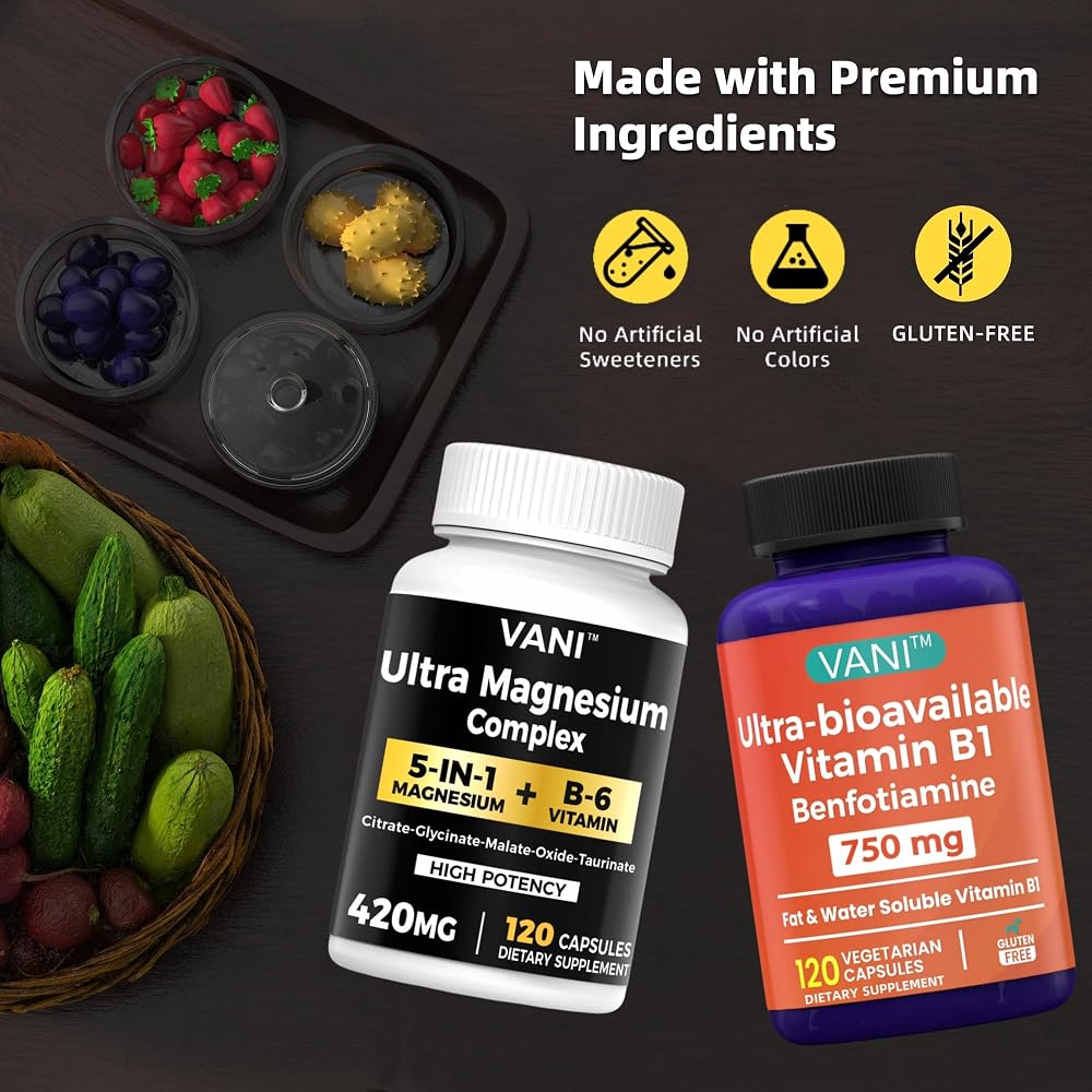 VANI 5 in 1 Magnesium & Vitamin B1 B6 - 120 Capsules - image 2