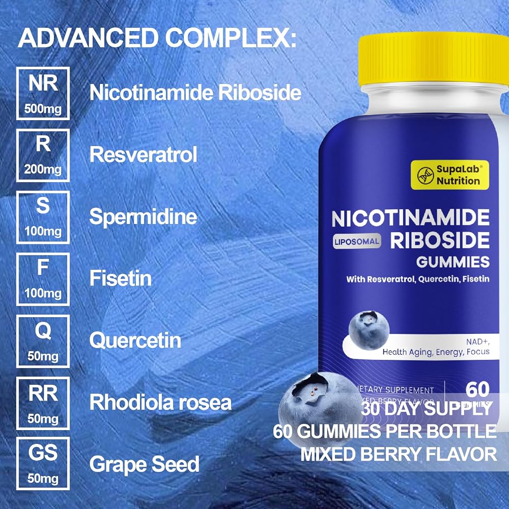 MEGNETA NAD+ Gummies with Resveratrol & Quercetin - 60 Gummies - image 3