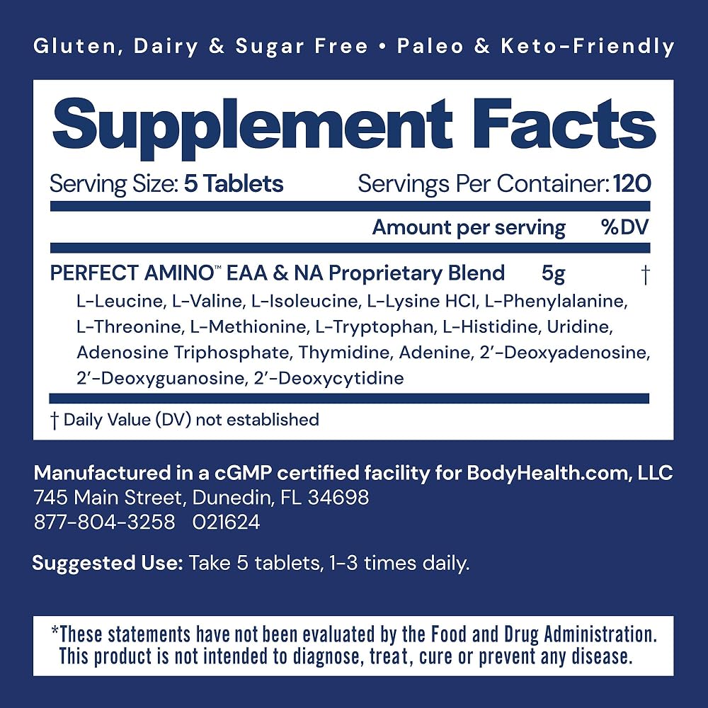 BodyHealth PerfectAmino Essential Amino Acid Tablets - 600 Count - image 2