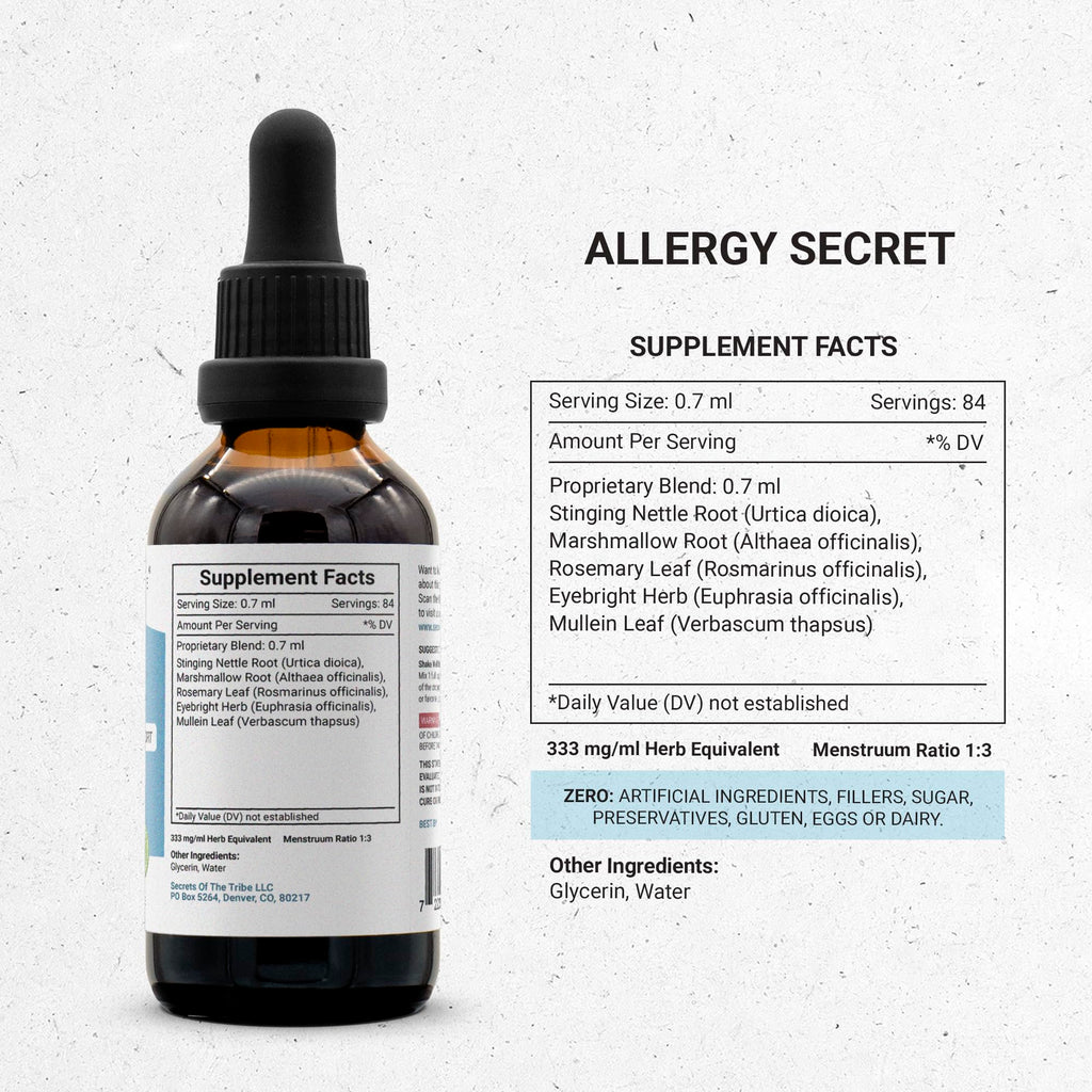Secrets of the Tribe Allergy Secret Alcohol-Free Extract