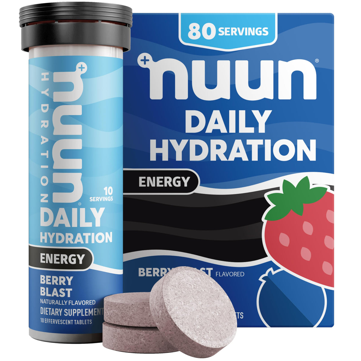 Nuun Energy Electrolyte Tablets Berry Blast - 80 Tablets