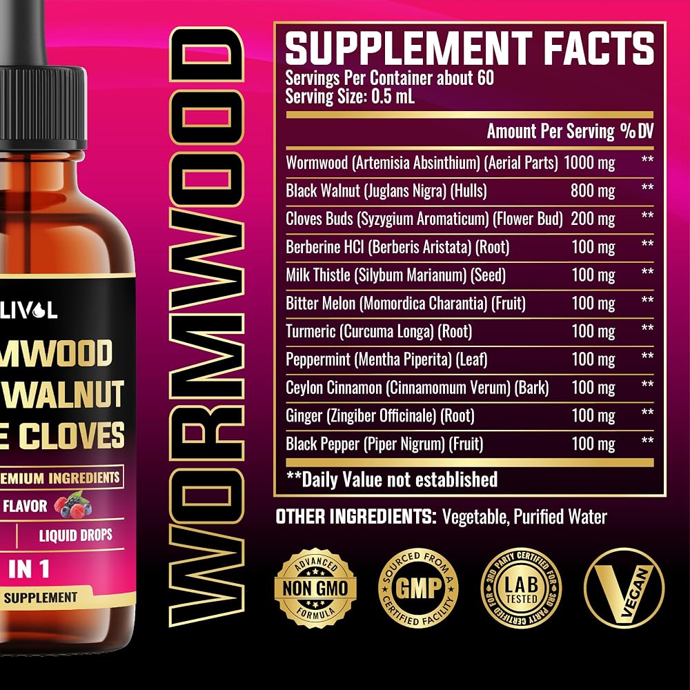 MILIVOL 11in1 Black Walnut Wormwood - Berry Mix Flavor - 1 Fl Oz