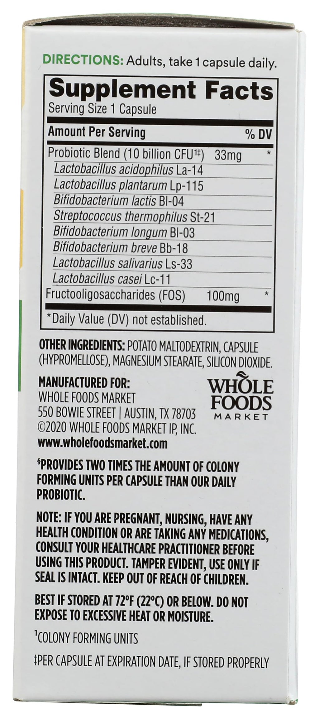 365 by Whole Foods Market Extra Strength Daily Probiotic - 30 Capsules - image 6