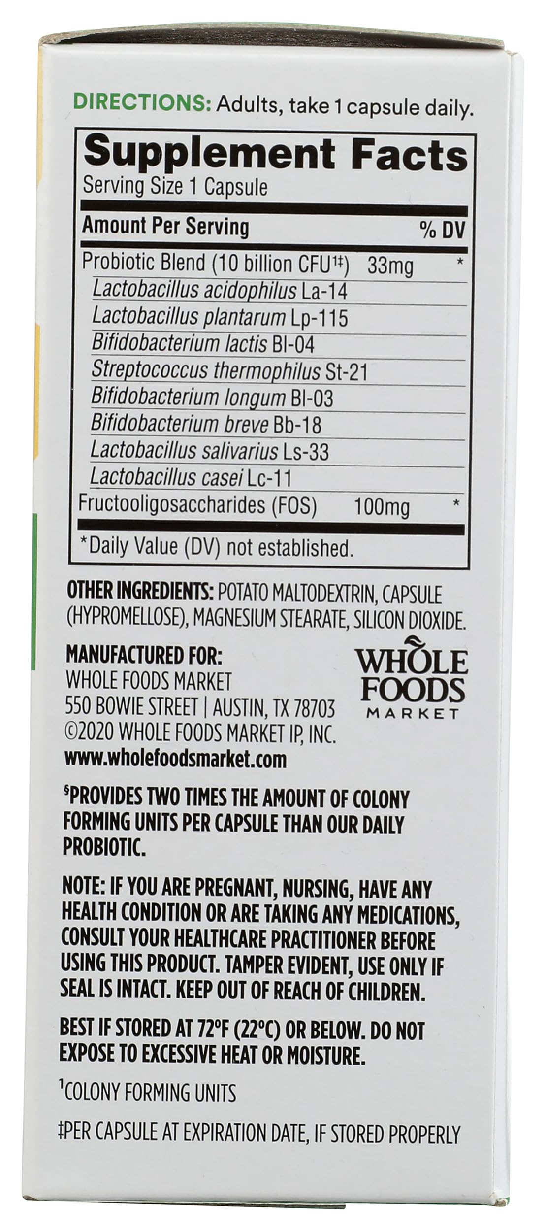 365 by Whole Foods Market Extra Strength Daily Probiotic - 30 Capsules - image 6