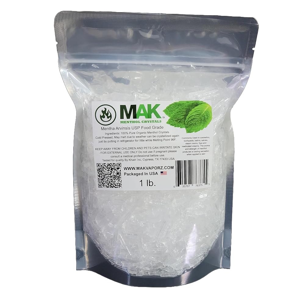 MAK Menthol Crystal Pure Organic Menthol Crystals - 1 LB