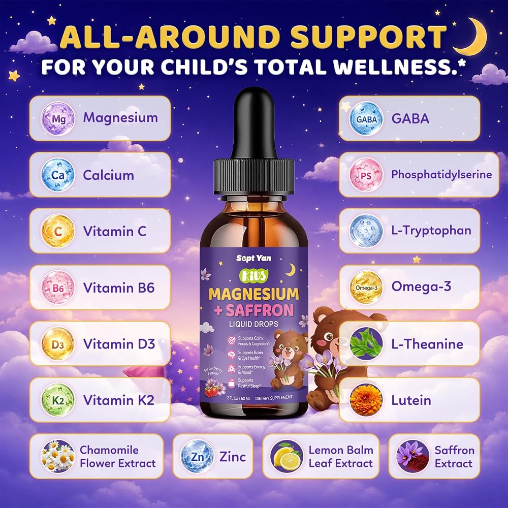 SEPT YAN Magnesium Glycinate Liquid Drops for Kids