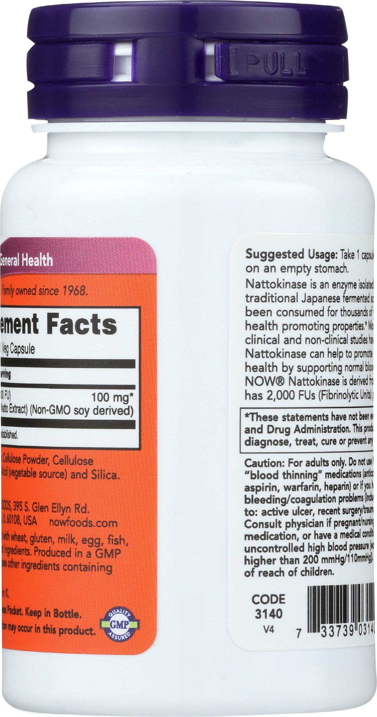 NOW Foods Nattokinase 100mg - 60 Capsules - image 2