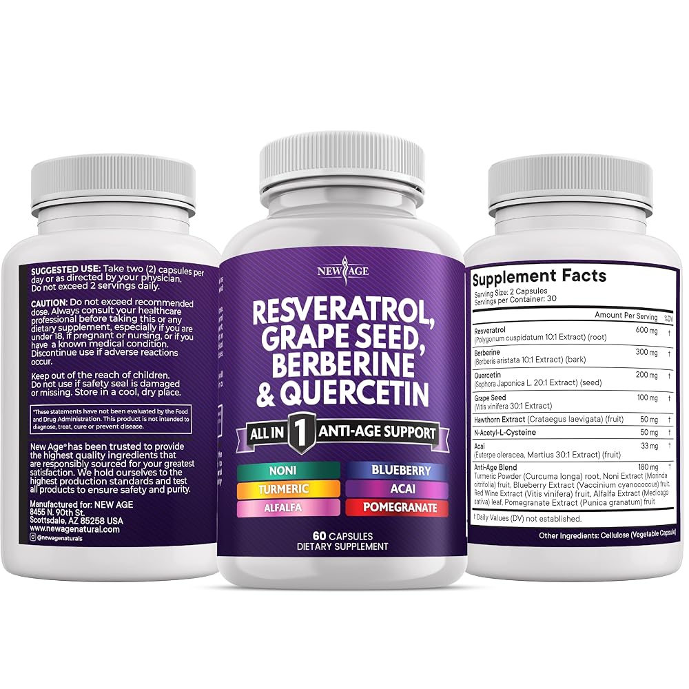 NEW AGE Resveratrol Polyphenol Supplement - 120 Capsules - image 8