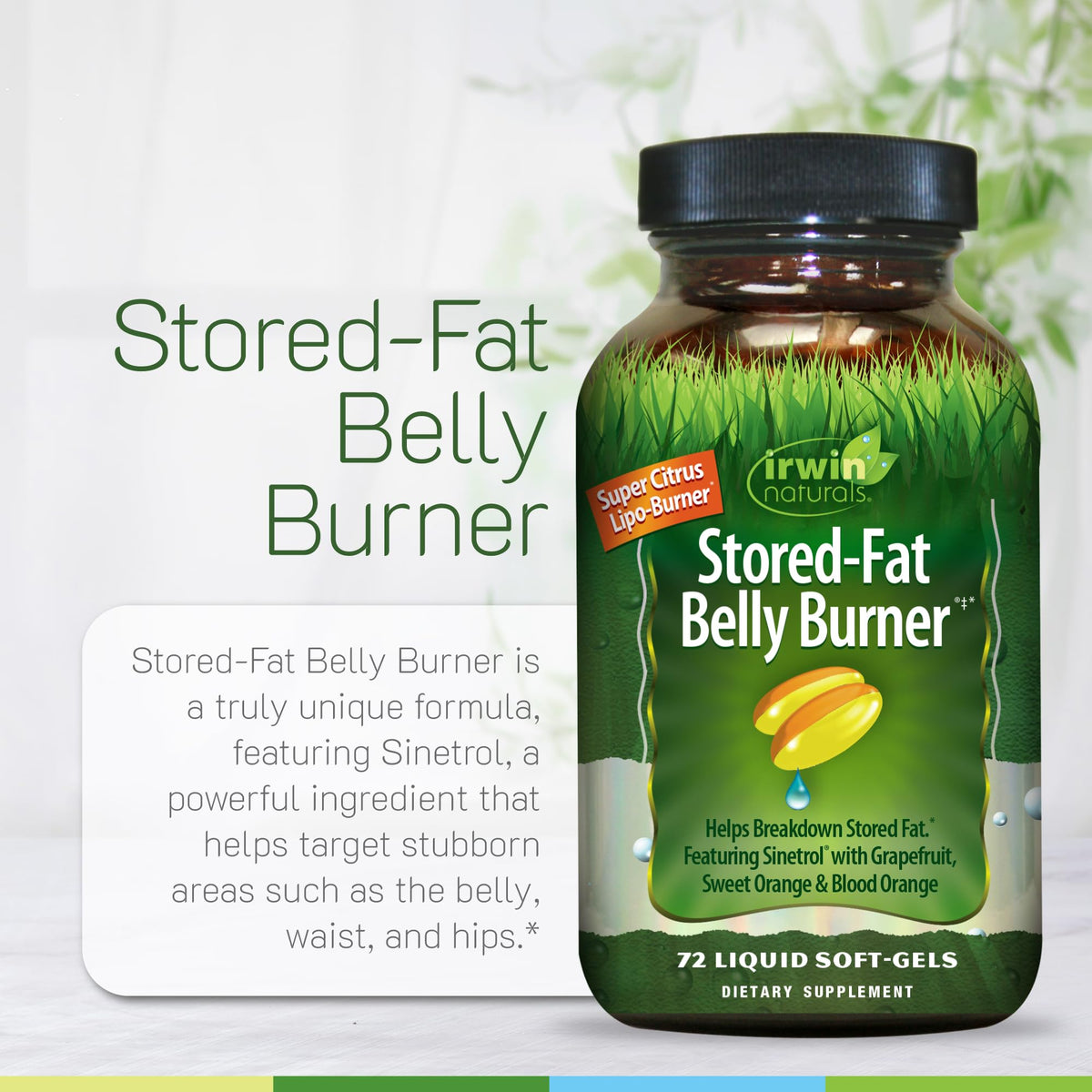 Irwin Naturals Stored-Fat Belly Burner - 72 Liquid Soft-Gels - Helps