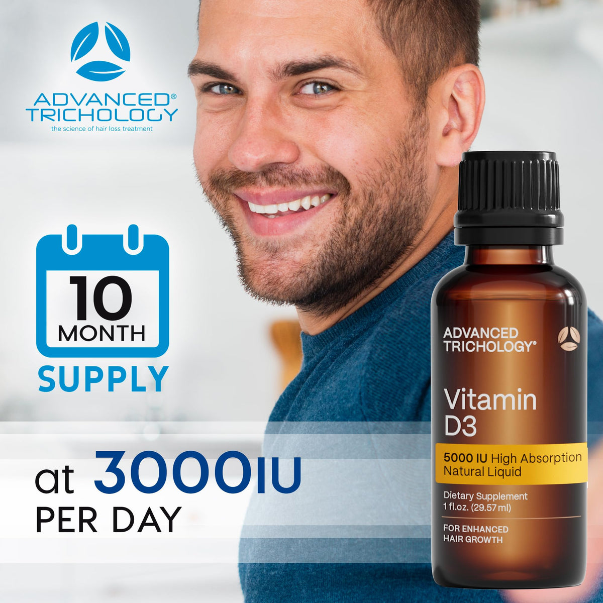 Advanced Trichology Vitamin D3 5000 IU Liquid - 1 Fl Oz - image 3