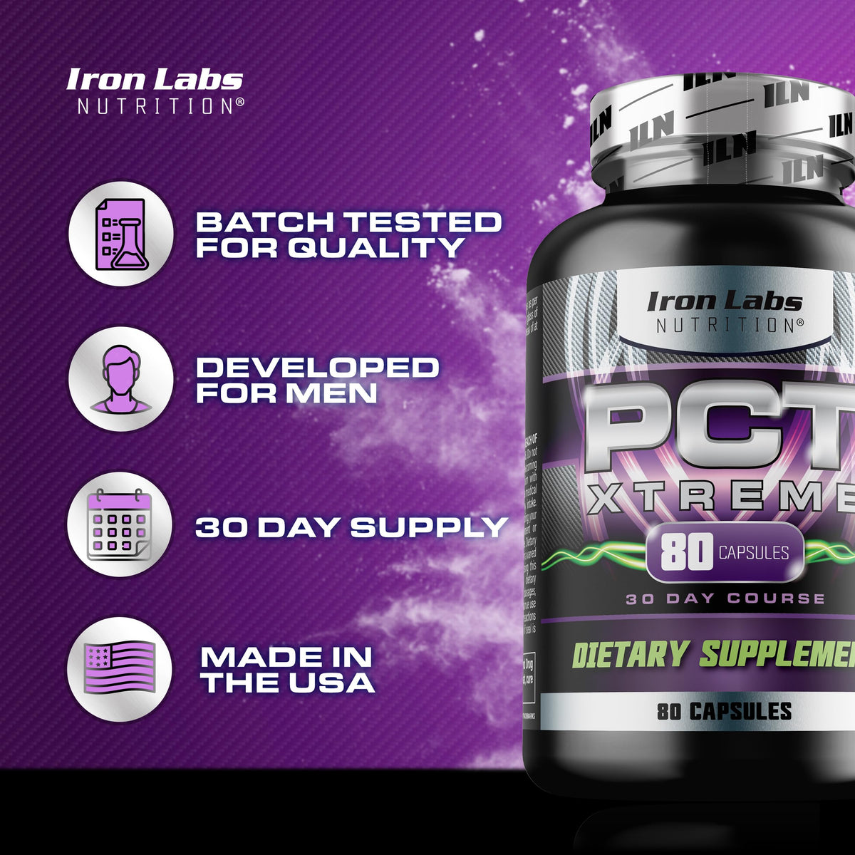 Iron Labs Nutrition PCT Xtreme Post Cycle Support - 80 Capsules - image 4