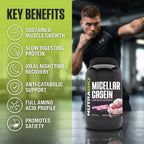 NutraBio Casein Protein Powder Strawberry Ice Cream - 2lb - image 3