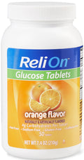 ReliOn Glucose Tablets Orange Flavor - 50 Tablets
