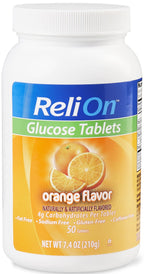 ReliOn Glucose Tablets Orange Flavor - 50 Tablets