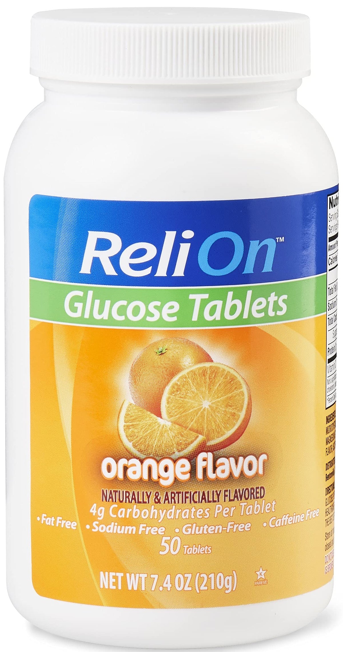 ReliOn Glucose Tablets Orange Flavor - 50 Tablets