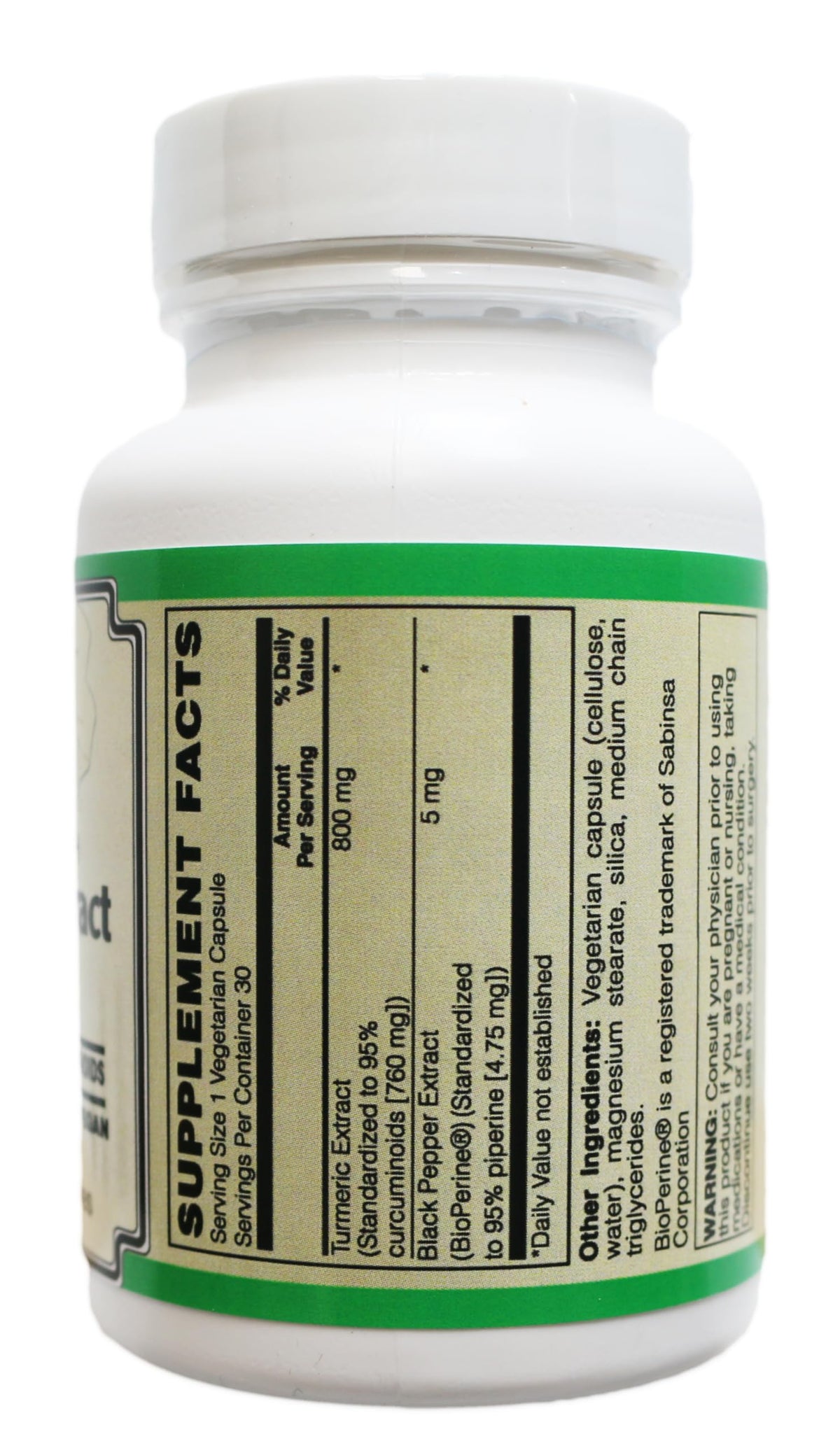 AlchePharma Extra Strength Turmeric 800 mg with Bioperine - 30 Capsules - image 3