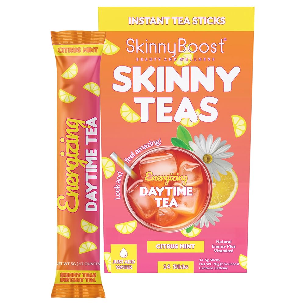 SkinnyBoost Skinny Teas Energizing Daytime Tea Sticks Citrus Mint - 14 oz